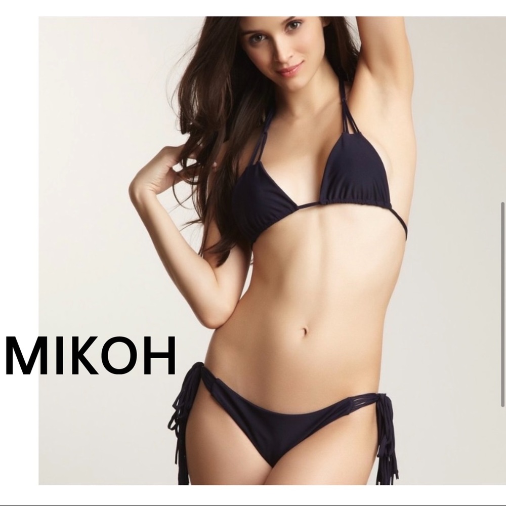 NEW MIKOH St Lucia STRAPPY Bikini Top In Navy